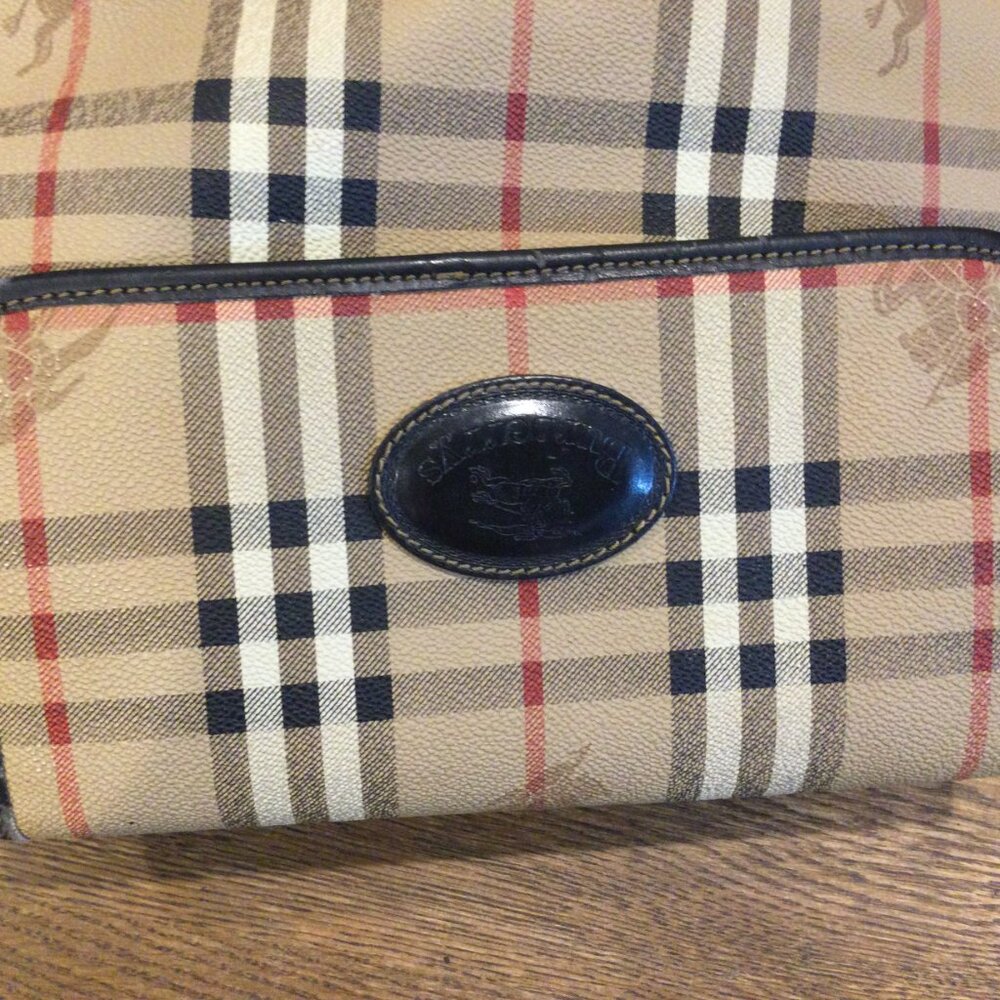 Burberry Beige and Black Check Backpack - Picture 12 of 15